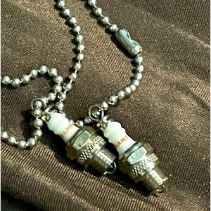 Vintage, spark, plug charms set